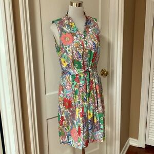 Talbots 100% cotton floral dress. Size 14 P.